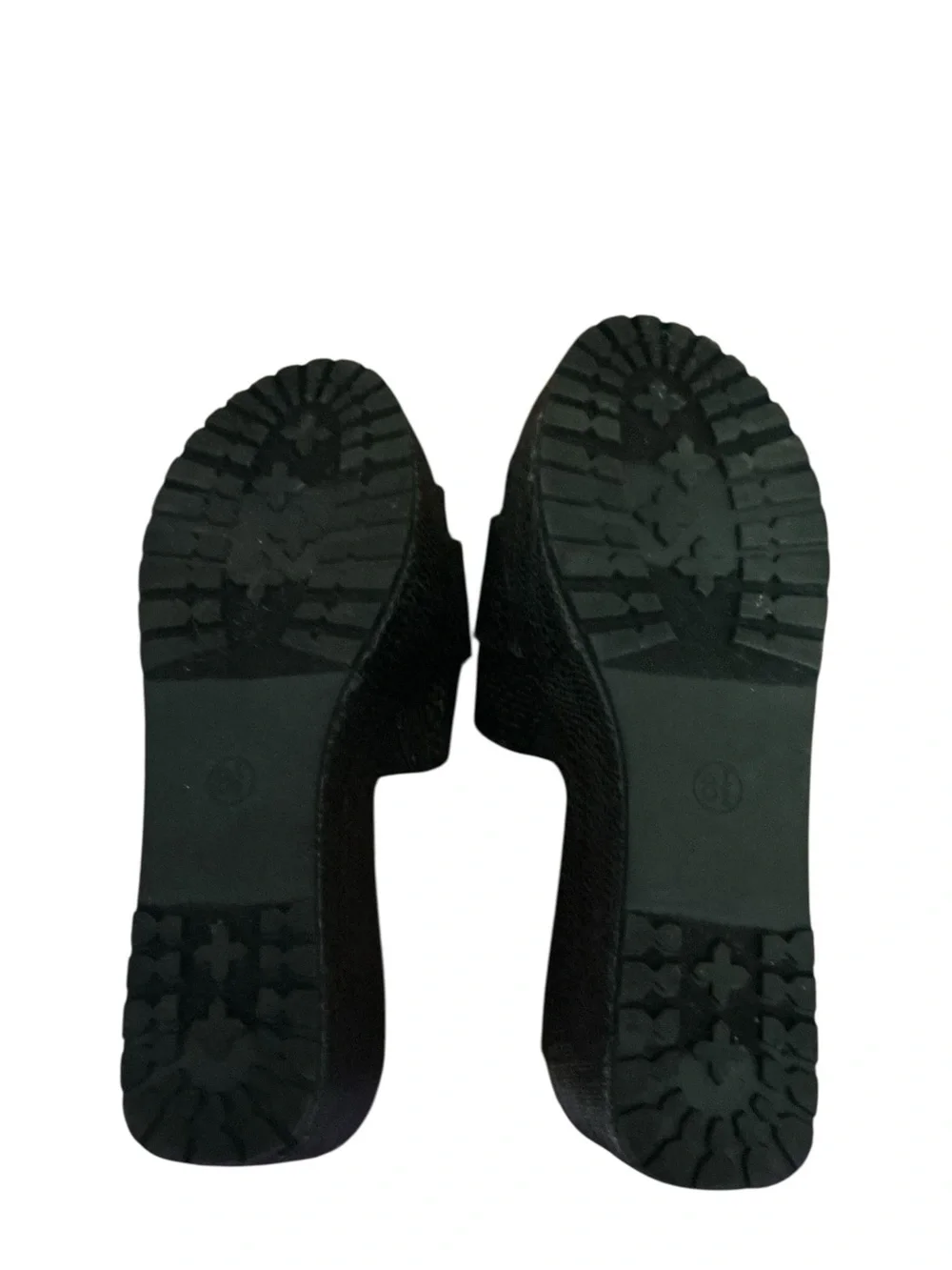 a new day Black Woven Platform Slide Sandals with Buckle